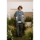 Unisex Jacket Vintage Denim Jacket Fall Loose Jacket